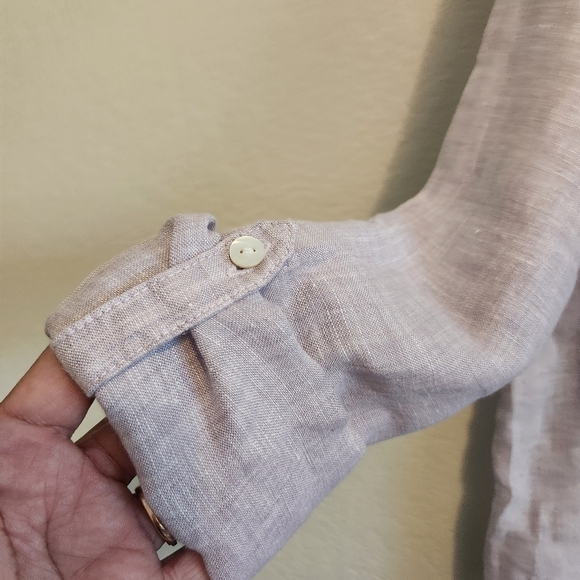 TAHARI 100% LINEN LIGHT PURPLE TUNIC SIZE M - Picture 4 of 6